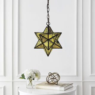 Ahott 12" Moravian Star Metal/Clear Glass LED Pendant