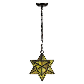 Ahott 12" Moravian Star Metal/Clear Glass LED Pendant