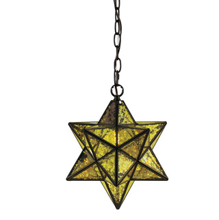 Ahott 12" Moravian Star Metal/Clear Glass LED Pendant