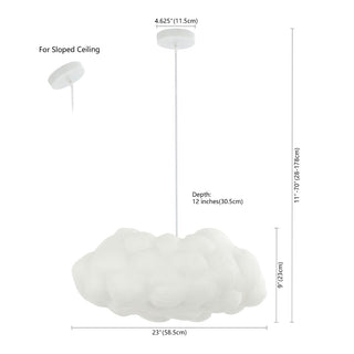 Rimz 23" Modern Contemporary Silk LED Cloud Pendant