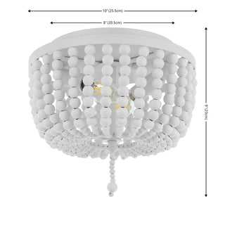 Mila 15" Wood Beaded/Metal LED Flush Mount