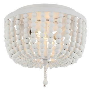 Mila 15" Wood Beaded/Metal LED Flush Mount