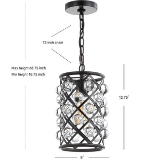 Formentera 8" Metal/Crystal LED Pendant