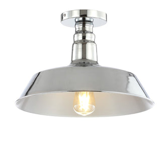 Yasu 14" Classic Industrial Indoor/Outdoor Iron LED Semi Flush Mount