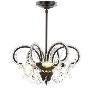 Lapwing 16" Metal/Crystal LED Adjustable Pendant