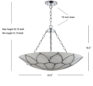 Linnet 23.5" Adjustable Marble/Metal LED Pendant