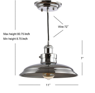 Stowe 11" Adjustable Iron Industrial Rustic LED Pendant