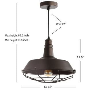 Slender 14.25" Adjustable Industrial Metal LED Pendant