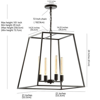 Kerouac 4-Light 21" Iron Modern Angled LED Pendant