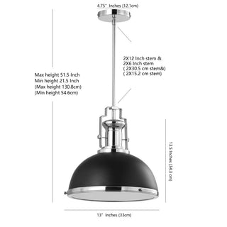 Patterson Adjustable Iron/Glass Vintage Classic LED Pendant