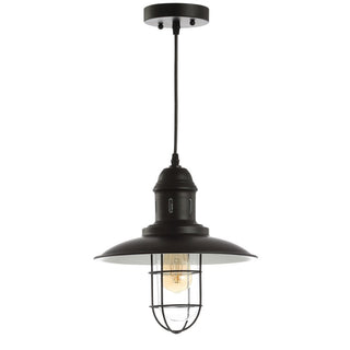 Updike 12" Adjustable Iron/Glass Cage Light LED Pendant