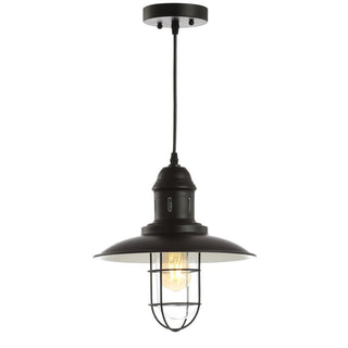 Updike 12" Adjustable Iron/Glass Cage Light LED Pendant