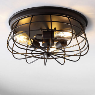 Wagtail 15.7" 3-Light Farmhouse Metal Cage Flush Mount