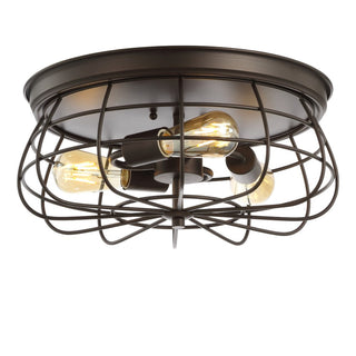 Wagtail 15.7" 3-Light Farmhouse Metal Cage Flush Mount