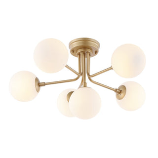 Dawn Parisian 24" Globe Modern Industrial Iron Bistro LED Semi Flush Mount