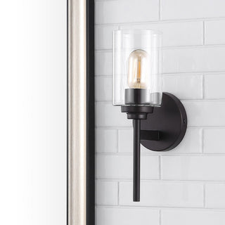 Samantha 13" Farmhouse Industrial Iron Cylinder LED Sconce