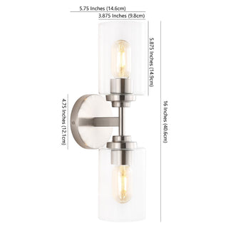 Samantha 13" Farmhouse Industrial Iron Cylinder LED Sconce