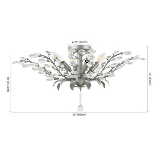 Arosa 26" Contemporary Bohemian Iron/Acrylic LED Semi Flush Mount