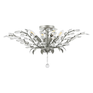 Arosa 26" Contemporary Bohemian Iron/Acrylic LED Semi Flush Mount