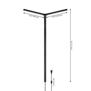 Aegina 18.25" 2-Light Modern Minimalist Iron Integrated Plug-In LED Sconce for Ceiling Corner