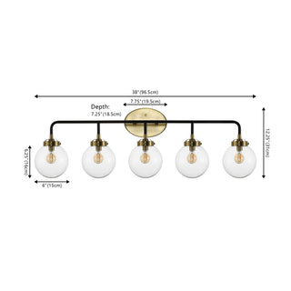 Iris 38" 5-Light Industrial Wall Sconce