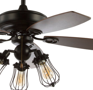 Finch 52" Caged 3-Light Metal/Wood LED Ceiling Fan