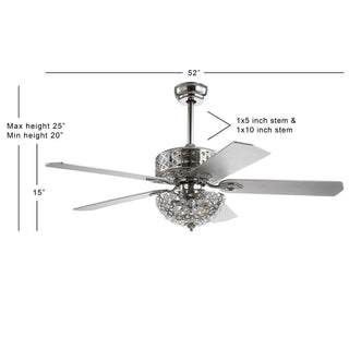 Soccoro 52" Filigree 6-Light Metal/Wood LED Ceiling Fan