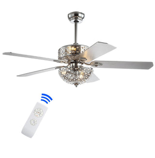 Soccoro 52" Filigree 6-Light Metal/Wood LED Ceiling Fan