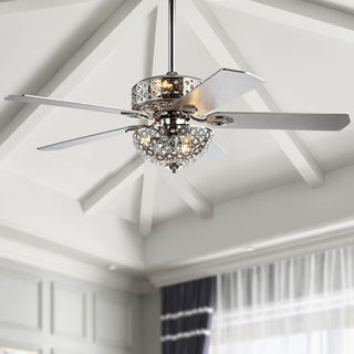 Soccoro 52" Filigree 6-Light Metal/Wood LED Ceiling Fan