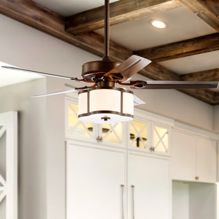 Guadeloupe 52" 3-Light Metal/Wood LED Ceiling Fan With Remote