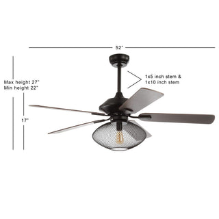 Madarasz 52" 1-Light Mid-century LED Ceiling Fan With Remote