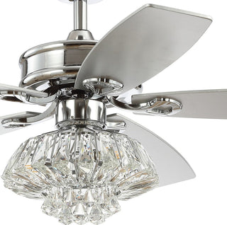 Geelvink 48" 3-Light Glam Crystal Drum LED Ceiling Fan With Remote