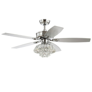 Geelvink 48" 3-Light Glam Crystal Drum LED Ceiling Fan With Remote