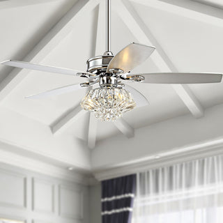 Geelvink 48" 3-Light Glam Crystal Drum LED Ceiling Fan With Remote