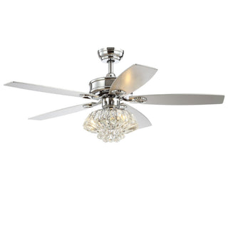 Geelvink 48" 3-Light Glam Crystal Drum LED Ceiling Fan With Remote