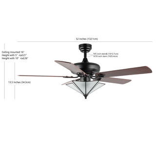 Baldwin 52" Farmhouse Rustic Iron Star Shade LED Ceiling Fan With Remote