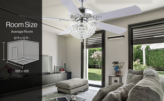 Daniel 52" Glam Classic Crystal Dome Shade LED Ceiling Fan With Remote