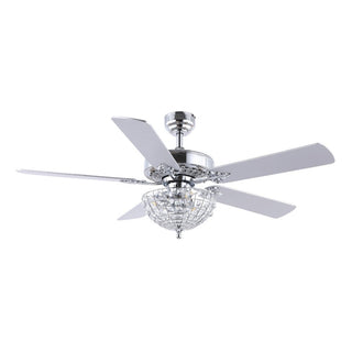 Daniel 52" Glam Classic Crystal Dome Shade LED Ceiling Fan With Remote