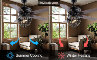 Collins 52" Farmhouse Industrial Iron Dome Shade LED Ceiling Fan With Remote