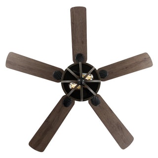 Collins 52" Farmhouse Industrial Iron Dome Shade LED Ceiling Fan With Remote