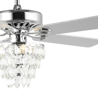 Ramsey 52" Glam Modern Crystal Shade LED Ceiling Fan With Remote