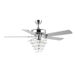 Ramsey 52" Glam Modern Crystal Shade LED Ceiling Fan With Remote