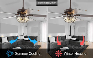 Meek 52" 3-Light Bronze Crystal LED Ceiling Fan With Remote