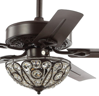 Nanday 48" 3-Light Wrought Iron LED Ceiling Fan With Remote