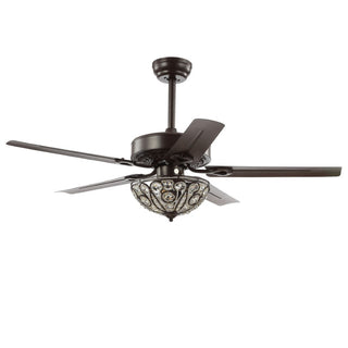 Nanday 48" 3-Light Wrought Iron LED Ceiling Fan With Remote