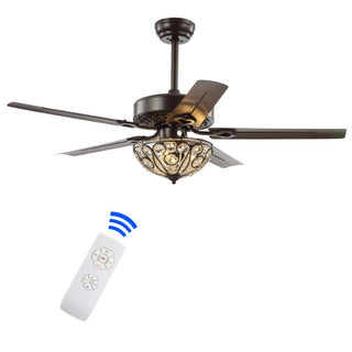 Nanday 48" 3-Light Wrought Iron LED Ceiling Fan With Remote