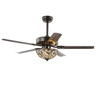 Nanday 48" 3-Light Wrought Iron LED Ceiling Fan With Remote