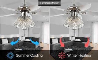 Olive 42" 3-Light Crystal LED Ceiling Fan With Remote