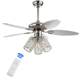 Olive 42" 3-Light Crystal LED Ceiling Fan With Remote