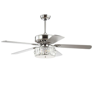 Swiftie 52" 3-Light Crystal Prism Drum LED Ceiling Fan With Remote